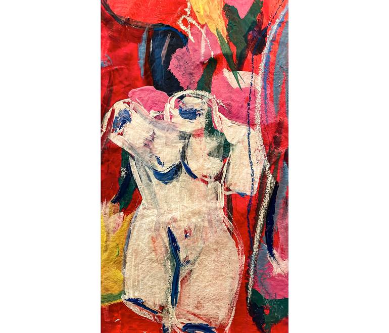 Original Cubism Body Painting by Lucia Liz