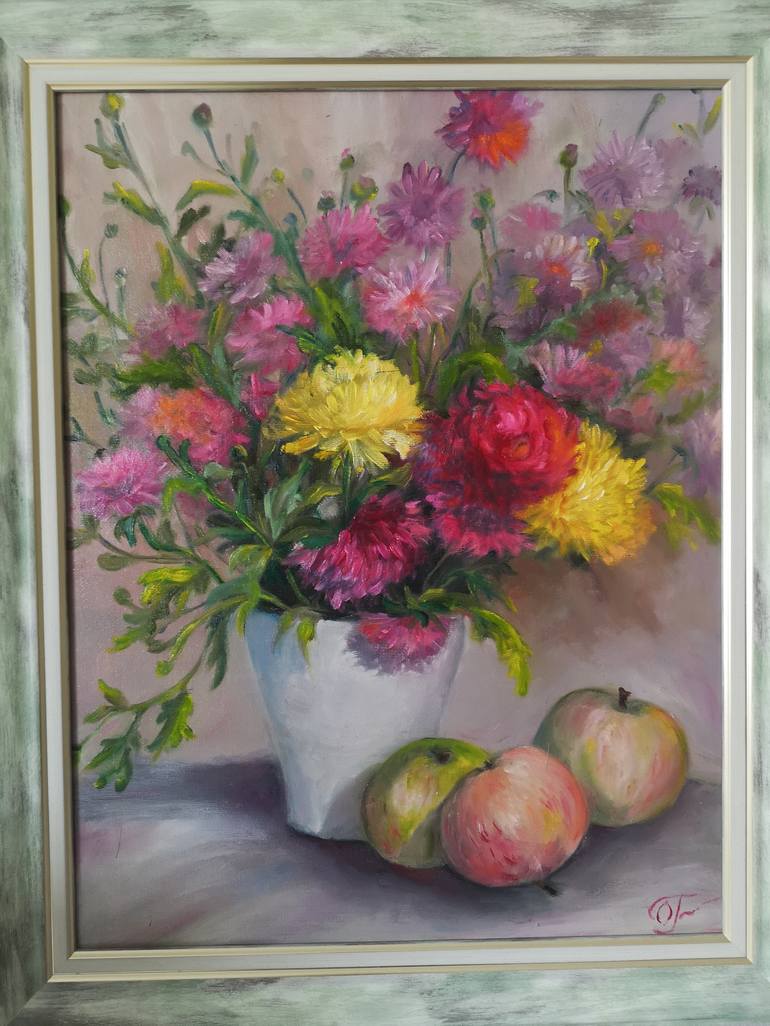 Original Fine Art Floral Painting by Olga Gusarenko