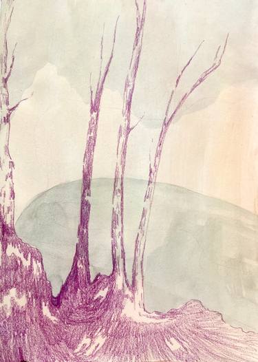 Original Abstract Landscape Drawings by Izzy Malanczuk