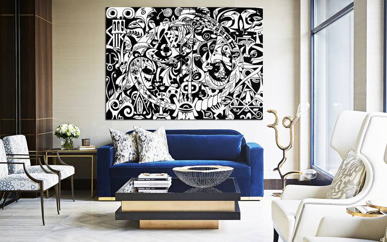 Original Cubism Abstract Painting by Koorosh Nejad