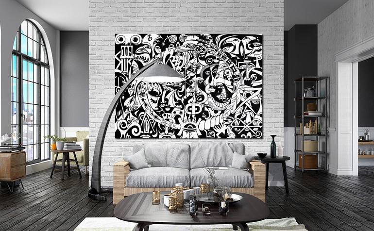 Original Cubism Abstract Painting by Koorosh Nejad