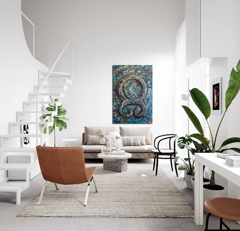 Original Cubism Abstract Painting by Koorosh Nejad