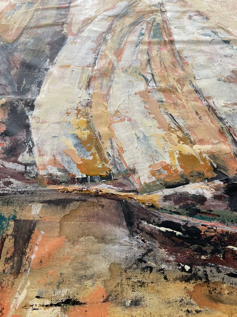 Original Impressionism Boat Painting by Koorosh Nejad