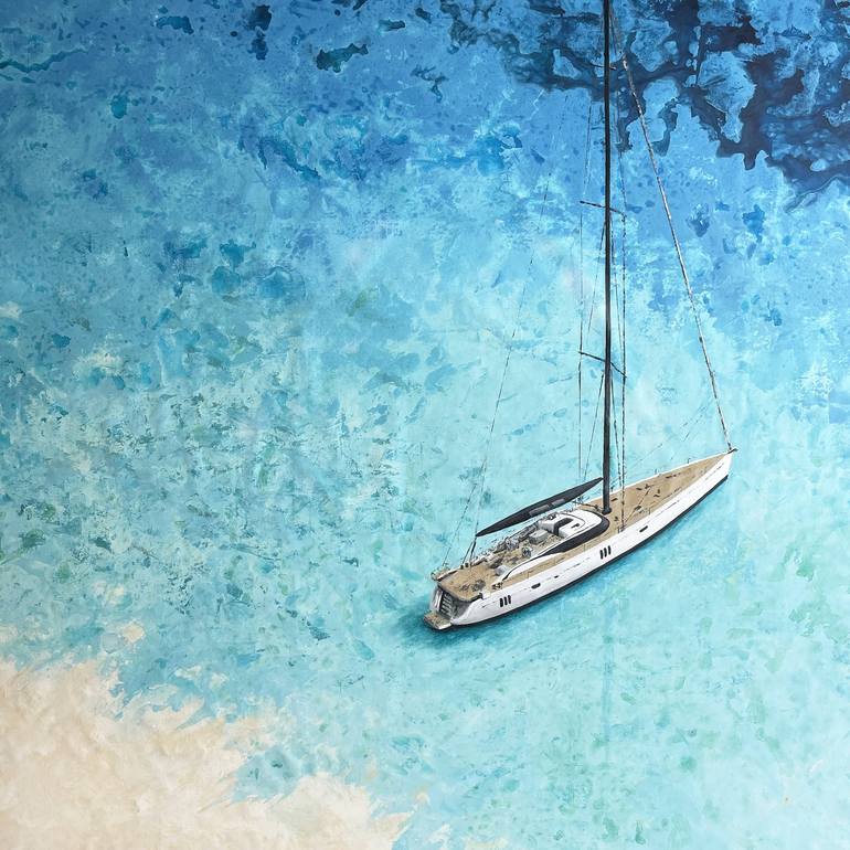 Original Contemporary Boat Painting by Koorosh Nejad