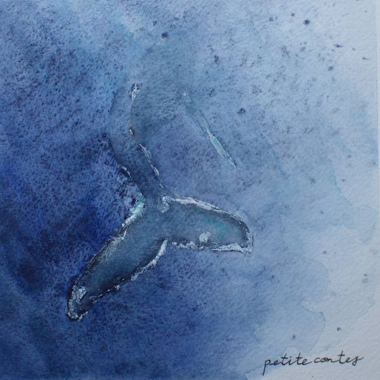 Humpback Whale Drifting Away Painting by Alicia Fordyce | Saatchi