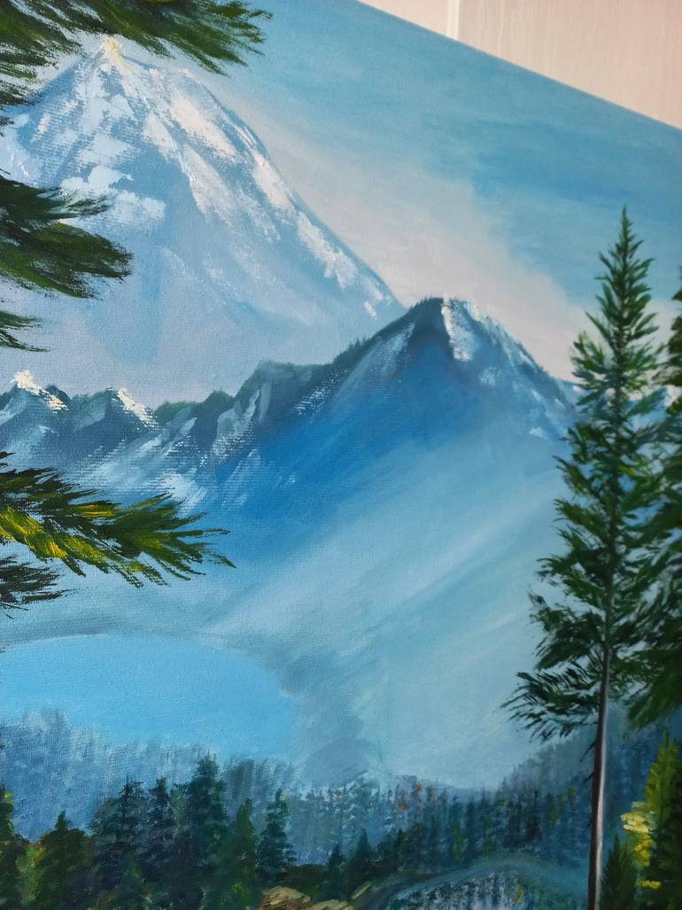 Original Art Deco Landscape Painting by Marina Rose