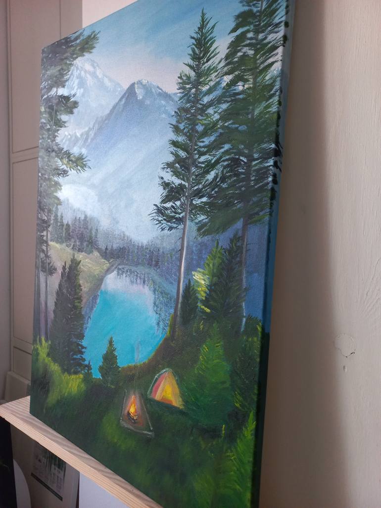 Original Art Deco Landscape Painting by Marina Rose