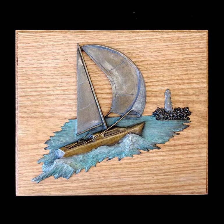 Original Sailboat Sculpture by Courtney Scruggs