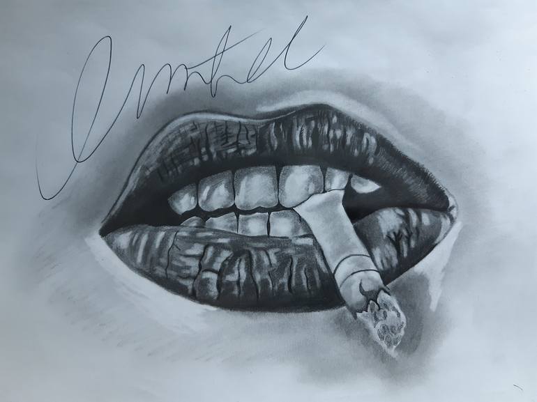 realistic cigarette drawing