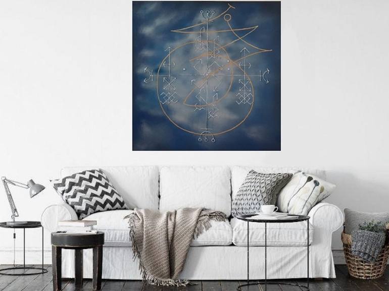 Original Folk Abstract Painting by Svetlana Kenig