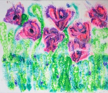 Original Expressionism Floral Paintings by Irmi Harlander