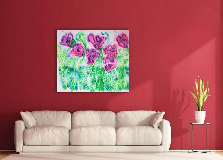 Original Expressionism Floral Painting by Irmi Harlander