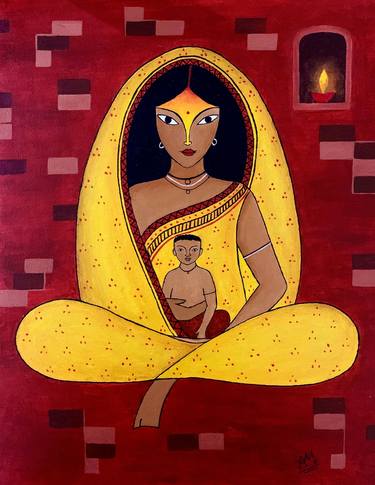 Print of Figurative Women Paintings by Arpa Mukhopadhyay
