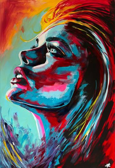 Original Pop Art Women Paintings by Ruben Zarculea