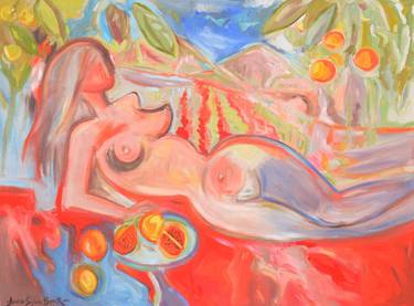 Original Figurative Nude Painting by Janice Sylvia Brock