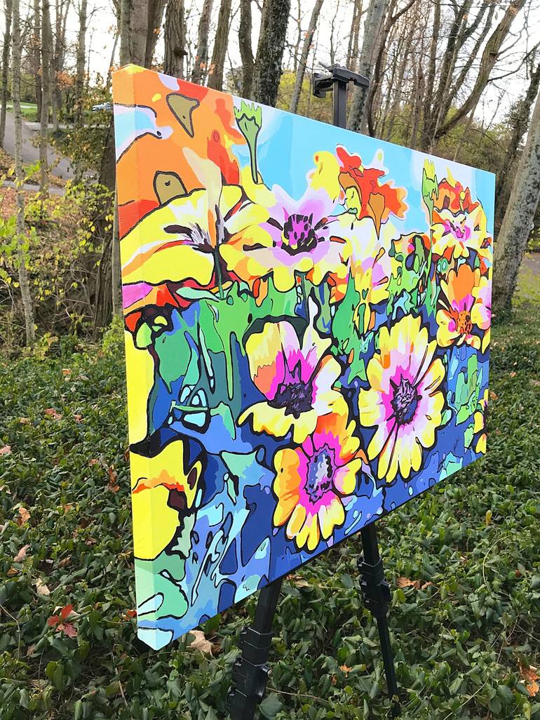 Original Abstract Expressionism Floral Painting by John Jaster