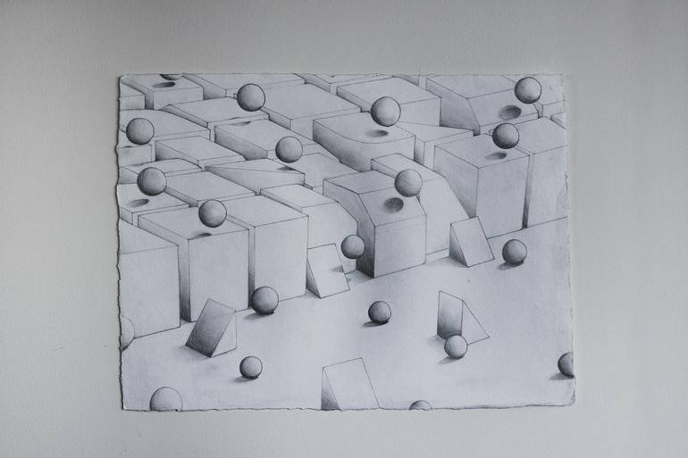 Original Abstract Geometric Drawing by Ramiro Silva-Cortes