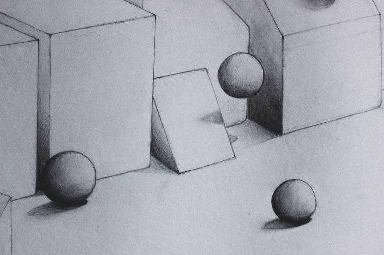 Original Abstract Geometric Drawing by Ramiro Silva-Cortes