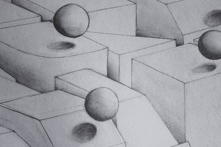 Original Abstract Geometric Drawing by Ramiro Silva-Cortes