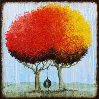 Original Tree Painting by Louis Leroy