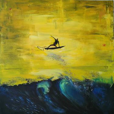 Surfer aerial yellow sky thumb