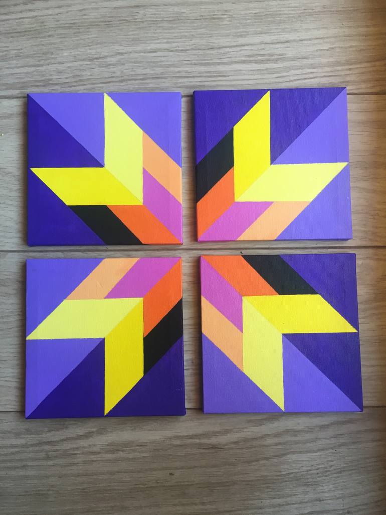 Original Abstract Geometric Painting by La Nord
