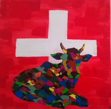 Original Modern Cows Paintings by Gloria Moore