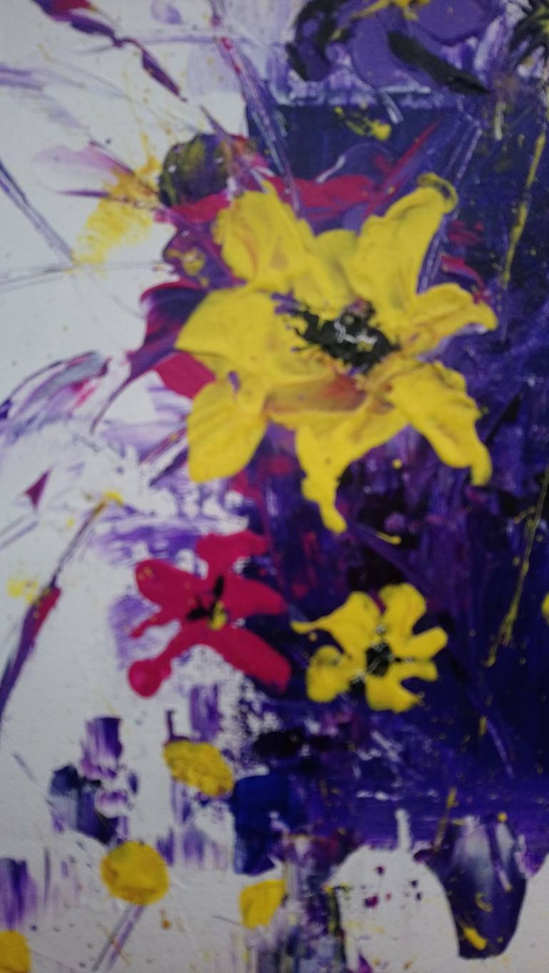 Original Abstract Floral Painting by Gloria Moore