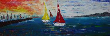 Original Fine Art Sailboat Paintings by Gloria Moore