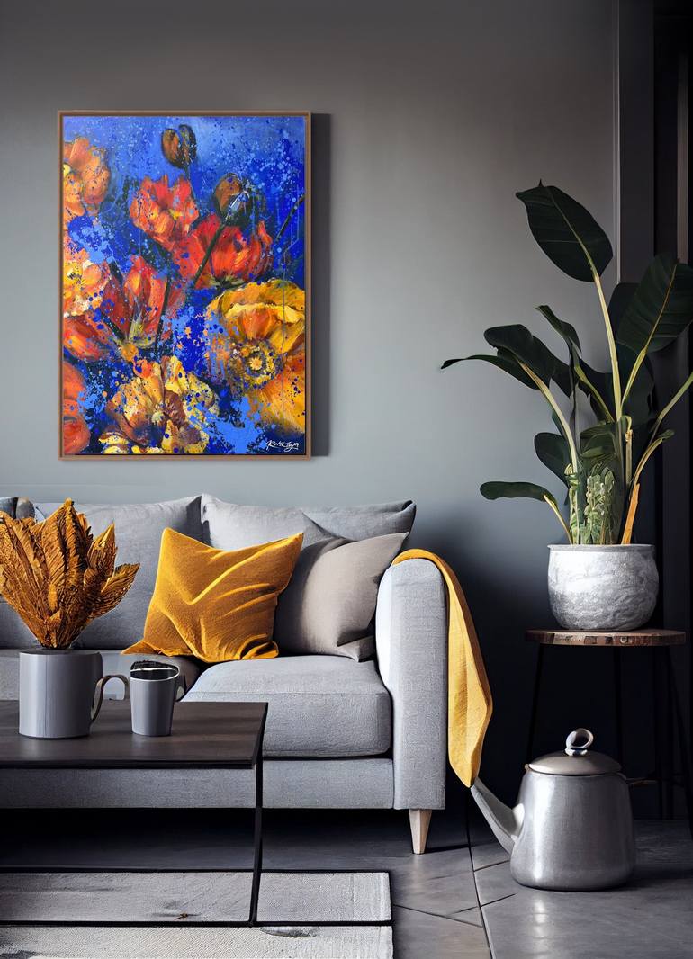 Original Impressionism Floral Painting by Anna Rolskaia