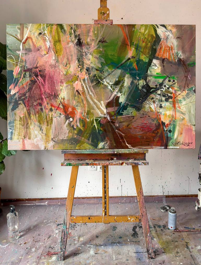 Original Abstract Expressionism Abstract Painting by Anna Rolskaia