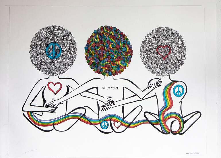 Original Figurative Love Drawing by Kimberly Adamis Fongheiser