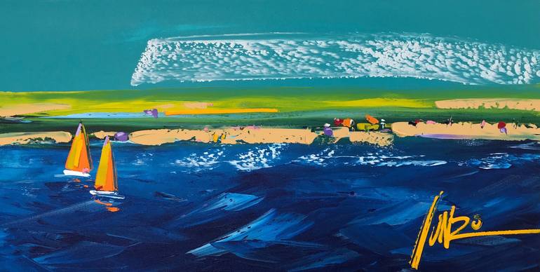 covered with the waves Painting by Munro Open Studio | Saatchi Art