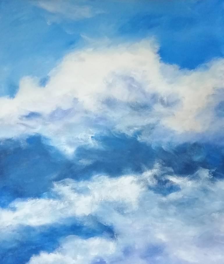Blue Sky With Clouds Painting By Roberto Bray Descalzo Saatchi Art