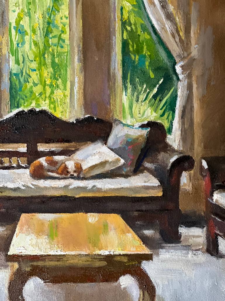 Original Impressionism Dogs Painting by Alexandra Zaika