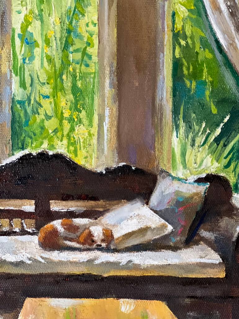 Original Impressionism Dogs Painting by Alexandra Zaika