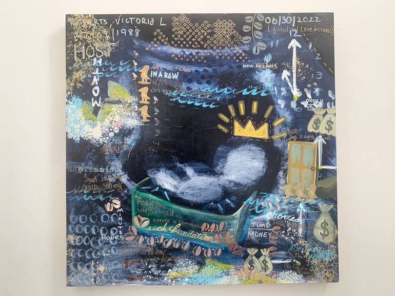 Original Abstract Expressionism Abstract Collage by Victoria Roberts