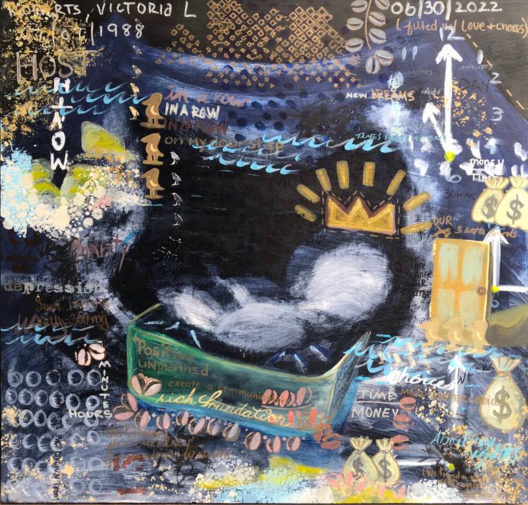 Original Abstract Expressionism Abstract Collage by Victoria Roberts
