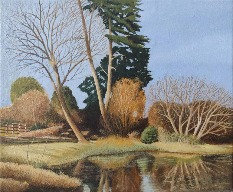 Original Landscape Painting by Kieran Naish | Realism Art on Canvas | Edge of the Lake
