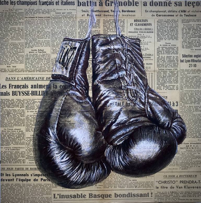 painting with boxing gloves