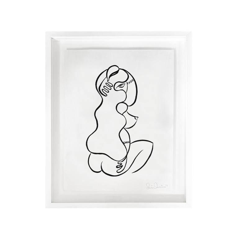 Original Abstract Expressionism Nude Drawing by Saira Jamieson