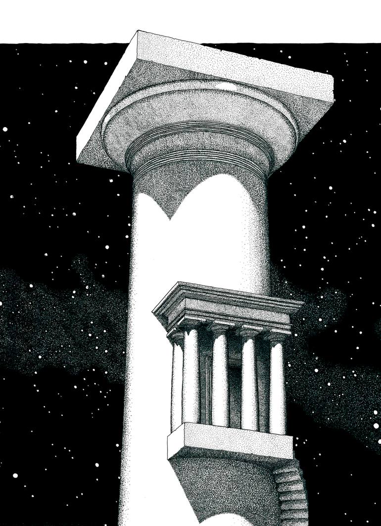 Original Symbolism Architecture Drawing by Angelo Gueli