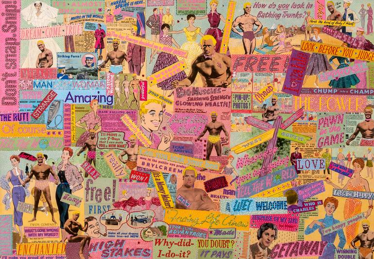 Original Pop Art Love Collage by Elizabeth Bessant