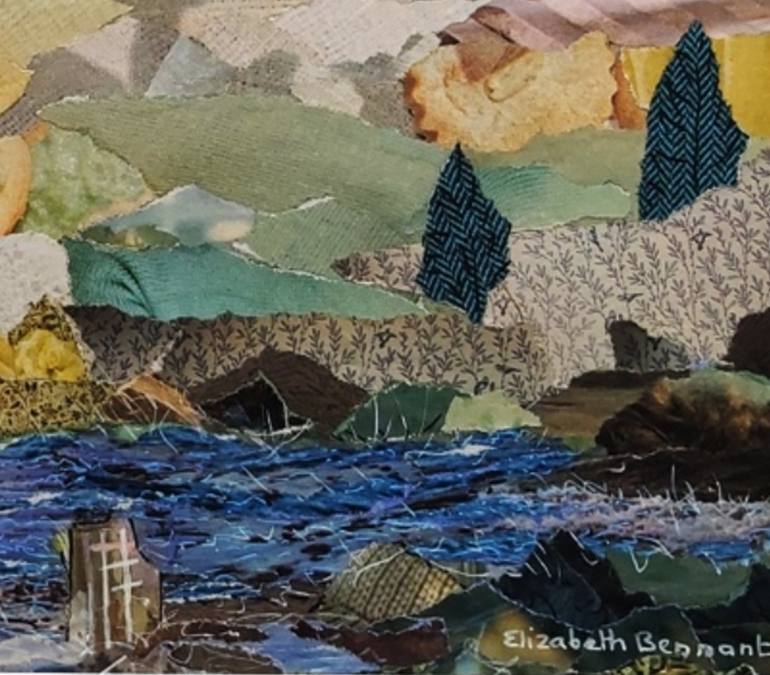 Original Impressionism Landscape Collage by Elizabeth Bessant