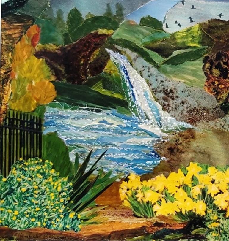 Original Impressionism Landscape Collage by Elizabeth Bessant