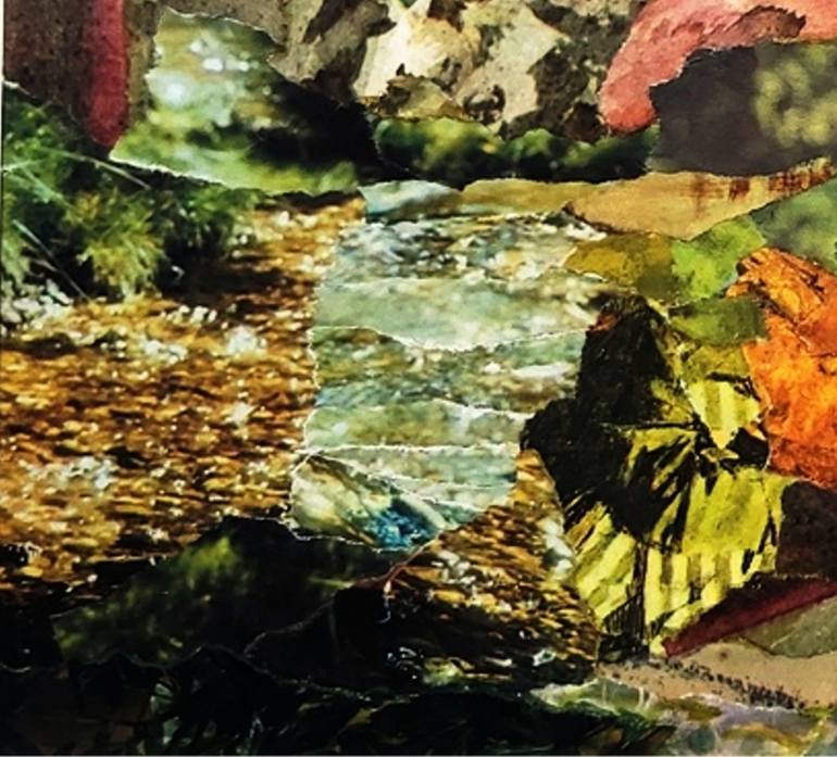 Original Impressionism Landscape Collage by Elizabeth Bessant