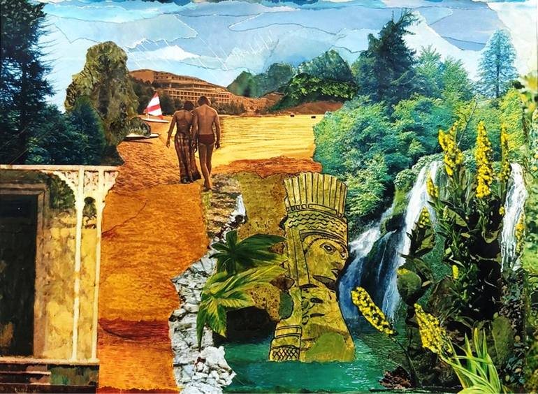 Original Impressionism Landscape Collage by Elizabeth Bessant