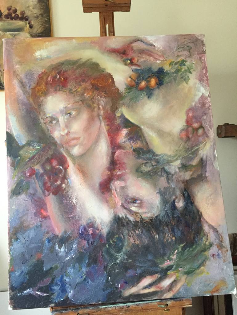 Original Art Deco Classical mythology Painting by Evgeniya Shevelev