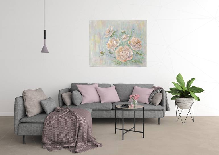 Original Art Deco Floral Painting by Elena Averina