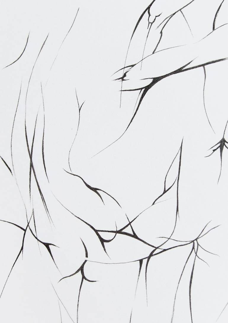 Original Nude Drawing by Elizaveta Berkutova
